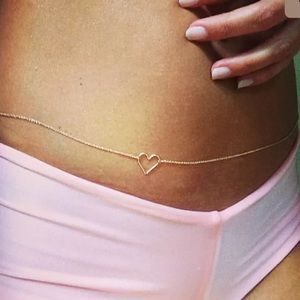 Belly chain heart gold belt body jewelry bikini